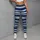 Navy Brushstroke Stripes for Coastal Runs and Studio Sessions for Active Women Leggings - 5