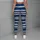Navy Brushstroke Stripes for Coastal Runs and Studio Sessions for Active Women Leggings - 6