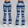 Navy Brushstroke Stripes for Coastal Runs and Studio Sessions for Active Women Leggings - 9