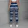 Navy Brushstroke Stripes for Coastal Runs and Studio Sessions for Active Women Leggings - 5