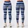 Navy Brushstroke Stripes for Coastal Runs and Studio Sessions for Active Women Leggings - 1