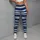 Navy Brushstroke Stripes for Coastal Runs and Studio Sessions for Active Women Leggings - 4