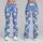 White Daisy Blooms on Periwinkle Blue for Spring Fitness and Yoga Leggings - 9