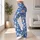 White Daisy Blooms on Periwinkle Blue for Spring Fitness and Yoga Leggings - 12
