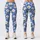 White Daisy Blooms on Periwinkle Blue for Spring Fitness and Yoga Leggings - 3