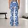 White Daisy Blooms on Periwinkle Blue for Spring Fitness and Yoga Leggings - 10