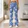 White Daisy Blooms on Periwinkle Blue for Spring Fitness and Yoga Leggings - 11