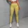 Sunny Yellow and Ivory Horizontal Stripes for Yoga, Pilates and Everyday City Style Leggings - 4