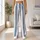 Blue And Ivory Vertical Stripes For Yoga, Pilates, And Everyday Style Leggings - 10