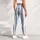 Blue And Ivory Vertical Stripes For Yoga, Pilates, And Everyday Style Leggings - 4