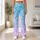 Pastel Aqua Lavender Organic Spots for Yoga, Running and Everyday Activewear Style Leggings - 10