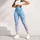 Pastel Aqua Lavender Organic Spots for Yoga, Running and Everyday Activewear Style Leggings - 5