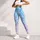 Pastel Aqua Lavender Organic Spots for Yoga, Running and Everyday Activewear Style Leggings - 5
