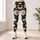 White Daisy Blooms on Midnight Black for Spring Workouts and Everyday Wear for Women Leggings - 4