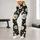 White Daisy Blooms on Midnight Black for Spring Workouts and Everyday Wear for Women Leggings - 11
