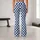 Blue And Ivory Gingham Checks For Studio Workouts And Weekend Wear Leggings - 10