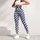 Blue And Ivory Gingham Checks For Studio Workouts And Weekend Wear Leggings - 6