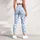 Light Blue Leopard Spots for Gym Training and Weekend Athleisure Wear for Active Women Leggings - 4
