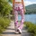 Pink Butterfly And Whirling Floral Motifs For Bright Everyday Style And Outdoor Wear Leggings - 12