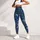Navy Blue Wildflower Sprigs For Studio Training And Everyday Activewear Style Leggings - 5