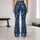Navy Blue Wildflower Sprigs For Studio Training And Everyday Activewear Style Leggings - 10