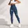 Navy Blue Wildflower Sprigs For Studio Training And Everyday Activewear Style Leggings - 5