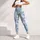 White Geese And Daisies For Outdoor Yoga And Running With Cheerful Meadow Charm Style Leggings - 5