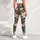 Charcoal Cream Wildflower Blooms for Yoga Pilates and Everyday Activewear Style Leggings - 5