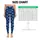 Ivory Floral Motifs on Indigo Blue for Yoga Pilates and Everyday Wear Leggings - 1