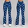 Ivory Floral Motifs on Indigo Blue for Yoga Pilates and Everyday Wear Leggings - 9