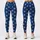 Ivory Floral Motifs on Indigo Blue for Yoga Pilates and Everyday Wear Leggings - 3