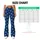 Ivory Floral Motifs on Indigo Blue for Yoga Pilates and Everyday Wear Leggings - 7