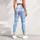 Sky Blue and Ivory Tartan Checks for Yoga, Pilates, and Relaxed Everyday Style Leggings - 5