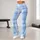 Sky Blue and Ivory Tartan Checks for Yoga, Pilates, and Relaxed Everyday Style Leggings - 11