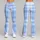 Sky Blue and Ivory Tartan Checks for Yoga, Pilates, and Relaxed Everyday Style Leggings - 9