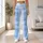 Sky Blue and Ivory Tartan Checks for Yoga, Pilates, and Relaxed Everyday Style Leggings - 12