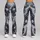 Charcoal Marble Veins with Pale Blue Blossoms for Yoga, Pilates, and Everyday Lifestyle Leggings - 9