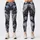 Charcoal Marble Veins with Pale Blue Blossoms for Yoga, Pilates, and Everyday Lifestyle Leggings - 3