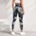 Charcoal Marble Veins with Pale Blue Blossoms for Yoga, Pilates, and Everyday Lifestyle Leggings - 5