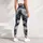 Charcoal Marble Veins with Pale Blue Blossoms for Yoga, Pilates, and Everyday Lifestyle Leggings - 5