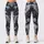 Charcoal Marble Veins with Pale Blue Blossoms for Yoga, Pilates, and Everyday Lifestyle Leggings - 1