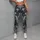 Charcoal Marble Veins with Pale Blue Blossoms for Yoga, Pilates, and Everyday Lifestyle Leggings - 4