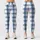 Blue Green Windowpane Checks for Yoga Pilates Commutes and Everyday Wear Leggings - 3