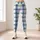 Blue Green Windowpane Checks for Yoga Pilates Commutes and Everyday Wear Leggings - 6