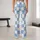 Blue And Ivory Snowflake Checks For Yoga, Pilates, Travel And Everyday Casual Style Leggings - 10