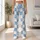 Blue And Ivory Snowflake Checks For Yoga, Pilates, Travel And Everyday Casual Style Leggings - 12
