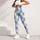 Blue And Ivory Snowflake Checks For Yoga, Pilates, Travel And Everyday Casual Style Leggings - 6