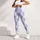 Blue Lavender Diamond Checks for Yoga, Pilates and Everyday Active Lifestyle Wear Leggings - 4