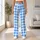 Blue White Diamond Checks for Yoga Pilates and Everyday Activewear Leggings - 11