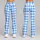Blue White Diamond Checks for Yoga Pilates and Everyday Activewear Leggings - 9